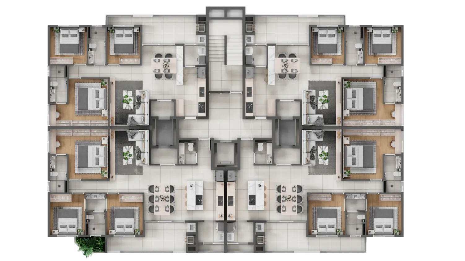 3 Quartos sendo 1 suíte